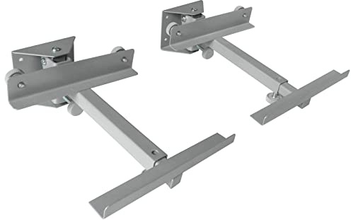 Drall 2 Stück (1 Paar) Lautsprecher Wandhalter - bis 15 kg belastbar - Lautsprecherhalter für HiFi Heimkino Boxen - neigbar schwenkbar kippbar - Wandmontage Befestigung Silber-grau Modell: BH2S