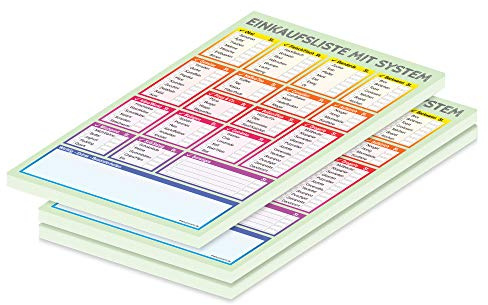 PRICARO EinkaufslisteSystem, bunt, A5, 3 Stück