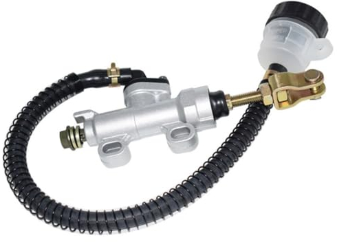 Akozon Hinterrad Fußbremse Hauptbremszylinder Pumpenbehälter für Dirt Bike ATV(Weiß)