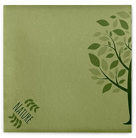 Sovie HORECA Linclass® Airlaid Serviette Green Nature Baum Nachhaltigkeit Natur - 40 x 40 cm - 50 Stück (Oliv)