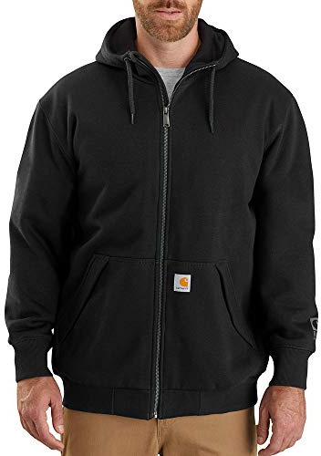 Carhartt Men's Paxton Thermal-Lined Full-Zip Sweatshirt, Black, Large
