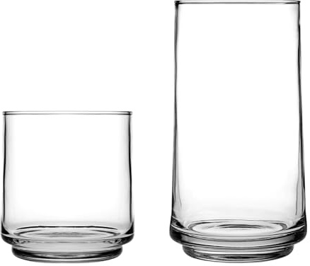 Anchor Hocking Finlandia Drinking Glasses Set of 16, Rocks and Tumbler Glasses