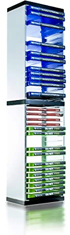 ADZ Game Storage Tower – Stores 36 Games or Blu-Ray Disks – Game Holder Rack for PS4, PS5, Xbox One, Xbox Series X/S Games and Blu-Ray Discs (White)