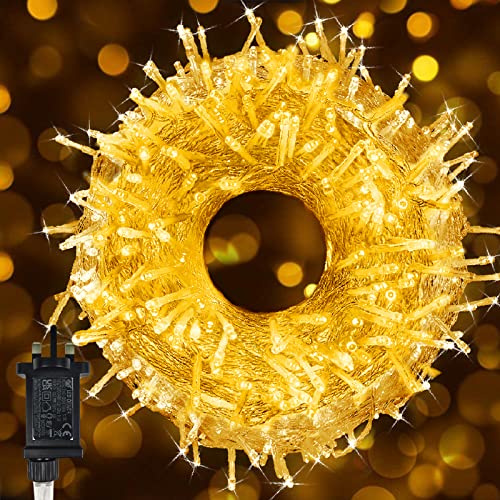 Fairy Lights Mains Powered, 100m/328Ft 1000 LED Plug in String Lights Christmas Lights Indoor Waterproof with 8 Modes LED Fairy Lights for Bedroom Wall Party Wedding Xmas Tree Decorations (Warm White)