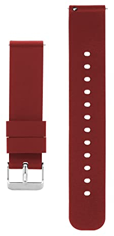 Cobee Uhrenarmbänder aus Silikon, Wasserdichte Weiche Gummi-Ersatzriemen mit Schnellverschluss mit versilberter Edelstahlschnalle (22mm-Weinrot)