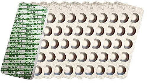 harren24 Rapid Testtabletten für Schütteltester, DPD 1 freies Chlor/DPD 4 Aktivsauerstoff/Phenol Red pH-Wert, 50x, 100x, 250x, 500x, Wassertester (DPD1 / 100 Tabletten)