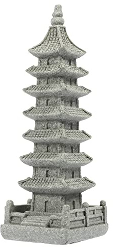 Cabilock Pagode Turm Gartenturm Pagode Statue Bonsai Deko Tempel Simulation Landschaft Türme für Garten Teich Desktop Büro Ornamente