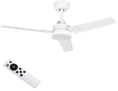 Jata JVTE4233 - Ventilador de Techo con Luz. 6 velocidades. Con mando a distancia. Programable. Bajo consumo. Muy silencioso. Uso: invierno/verano