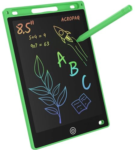 ACROPAQ Tableta Gráfica LCD-Despierte su Creatividad con la Tableta Gráfica LCD Verde 8,5 Pulgadas-Tablero de Dibujo Electrónico Portátil con Pantalla a Color y Stylus|Ideal para Niños de Todas Edades
