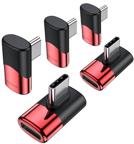 MOGOOD 90 Grad USB C Recht Winkel Adapter USB C Stecker zu C Buchse Extender USB Typ C Thunderbolt Extender für MacBook Pro, iMac, iPad Pro,Tablet,Telefone,Nintendo Switch,und andere Typ C Geräte