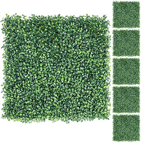 Yaheetech Artificial Plant Wall Panels, 6Pcs 50x50cm Grass Living Wall Greenery Ivy Leaf Screening Privacy Fence Wall Landscaping Garden Home Balcony Indoor/Outdoor Decoration, Green