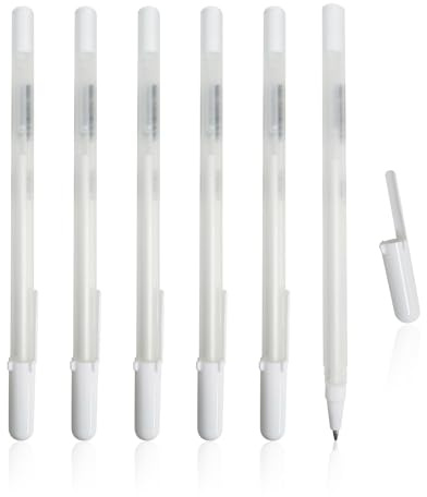 Set mit 6 Gelstiften mit feiner Spitze, 0,8-mm-Spitzen für schwarzes Papier, Skizzieren, Malen, Malbücher für Erwachsene, Illustrationen und Notizen, DIY-Kunsthandwerk und Design-Ölfarbenstifte