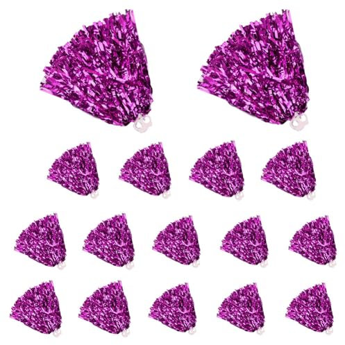 16 Stücke Cheerleading Pompons Cheerleader Bunte Pompons Handblume mit Griffen PVC Tanzpuschel Cheers Ball für Sport Cheers Tanz Abendkleid Nachtparty