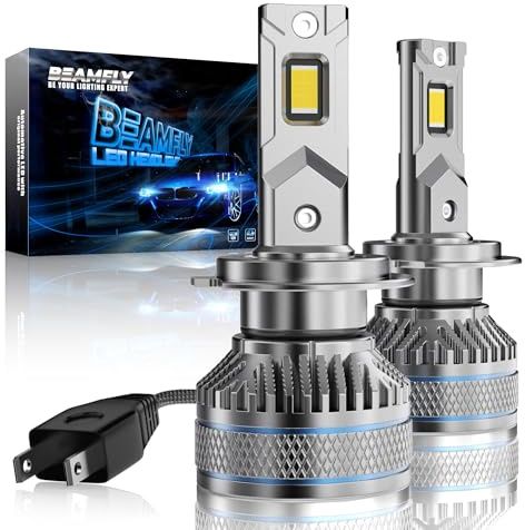 BEAMFLY H7 LED-lampor, 24000LM helljus/halvljus, 12 V, 110 W, hög effekt, 6 500K vit IP68 vattentäta dimljus, set med 2