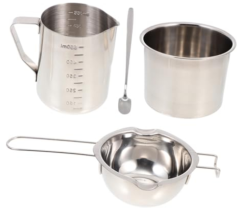 PHENOFICE Duftkerzen Selber Machen Kerzenherstellungsset Mit Edelstahl Wachs Topf Und Ausgießtülle Diy Kerzen Werkzeug Kit Für Wachs Butter Käse Seife