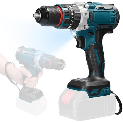 Trapano a percussione elettrico con motore brushless ricaricabile da 13 mm Cacciavite elettrico a batteria Trapano elettrico multifunzionale Cacciavite elettrico portatile Utensili elettrici