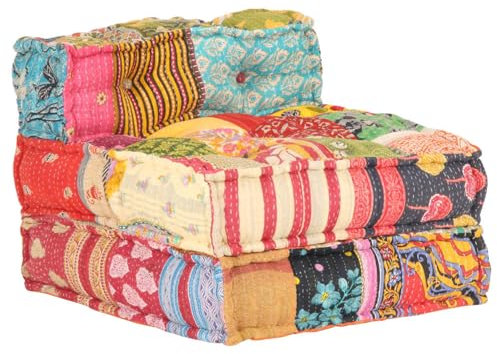 Somanki Modular Pouffe, Bodensofa, Design Patchwork Sessel, Mini Sofa, Couch, Schlafsessel, Patchwork Fabric