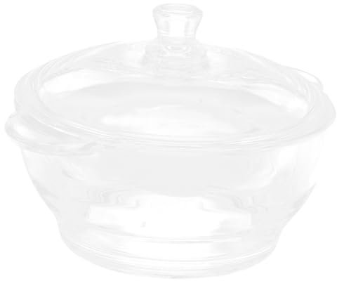 OKUMEYR Large 2.5l Glass Stew Pot Lid Heat-Resistant Borosilicate Glass Cooking Pot Household Multi-Functional Kitchen Soup Stockpot Suitable for Electric Ceramic Stoves