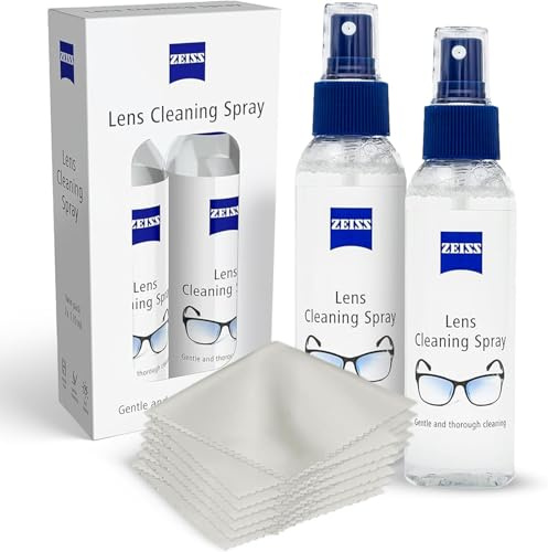 Oesmo Glasses Cleaning Kit with ZEISS Lens Spray: 2X 120ml Glasses Cleaner & 6 Microfibre Cloths – Streak-Free Spectacle Cleaner for Sunglasses & Screens – Safe on All Optical Coatings