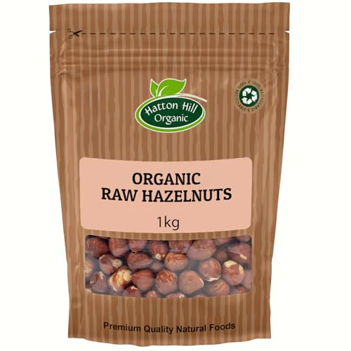 Organic Raw Hazelnuts 1kg by Hatton Hill Organic | Perfect for Baking, Cooking, and Snacking – Vegan