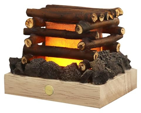 XIAOXIAOYU Lámpara de fuego, troncos de chimenea LED | Lámpara de fuego recargable por USB 3 modos ajustables - Lámpara LED de leña de calefacción, chimenea falsa eléctrica, luz nocturna para Navidad