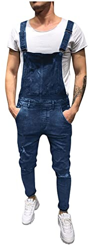 Men's Dungarees Jeans 90s Work Trousers Men's Stretch Jeans with Braces Work Dungarees Vintage Denim Overalls Vintage Jumpsuits Large Sizes Loose Fit Bib Jeans Work Wear, navy, XXL