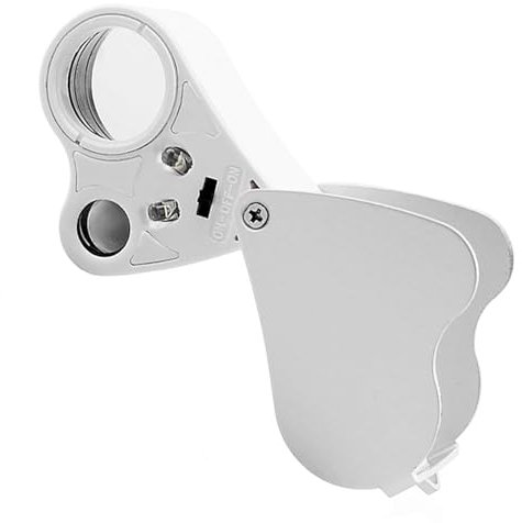 iLamvie Loupe de bijoutier pliable avec lumière LED - 30 x 60 cm - Œillet lumineux pour observation des bijoux, pierres précieuses, montres, pièces de monnaie et timbres