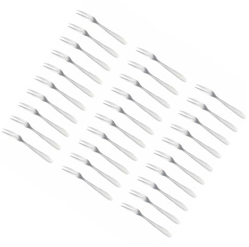 MAGICLULU Fourchettes À Fruits De Petite Taille Lot De 30 Fourchettes À Apéritif En Acier Inoxydable À 2 Dents Faciles À Nettoyer Et Lavables Au Lave-vaisselle