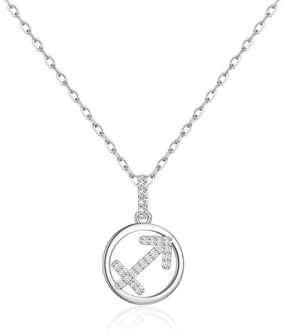 Philip Jones Sagittarius Star Sign Zodiac Necklace with Zircondia® Crystals