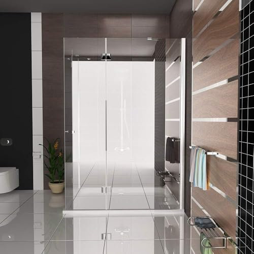 Alpenberger Duschkabine 100 x 140 cm | Eckeinstieg Dusche aus 2 Duschtüren und Seitenteilen aus Sicherheitsglas ESG | Komplettdusche Glasdusche | Eckduschkabine