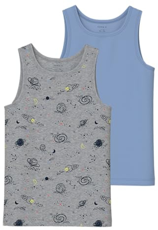 NAME IT Jungen Nkmtank Top 2p Grey Space Noos Nkmtank Top 2P Grey Space Noos (1er Pack)