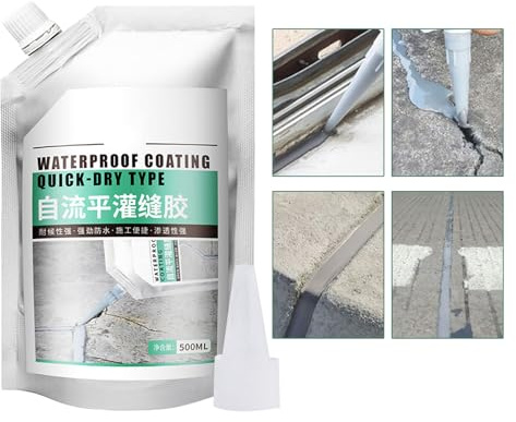 Riparatore Di Crepe Per Calcestruzzo- 500 Ml Adesivo Cementizio | Adesivo Per Fessure A Rapida Asciugatura E Alta Resistenza Pavimenti Legno Tetti E Pareti | Riempitivo Crepe Cemento Ades
