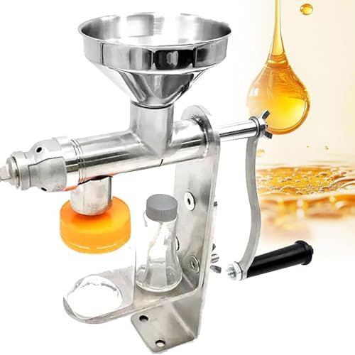 Presse à huile manuelle en acier inoxydable, amovible pour un nettoyage facile, utilisation domestique pour extraction d'arachides, soja, huile de tournesol