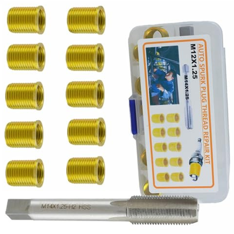 Zündkerzen, Gewindeeinsatz, Reparaturwerkzeug, legierter Stahl, effiziente Gewindewiederherstellung, Verwendung für professionelle Werkstatt