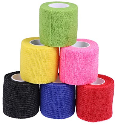 Gogogmee 6pcs Non-Woven Elastic Wrap for Compression for Athletic Use Stretch in Black