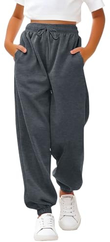 Mjjsk Pantaloni sportivi per ragazze Pantaloni sportivi casual Pe Pantaloni della tuta per bambini Unisex Classic Soft Joggers Bambini Plain Jogging Pantaloni della tuta