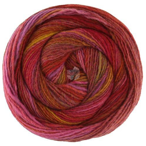 LANA GROSSA Gomitolo Intenso | Dochtgarn mit unregelmäßigem Ringeleffekt | Handstrickgarn aus 50% Schurwolle & 50% Acryl | 200g Wolle zum Stricken & Häkeln | 700m GarnFB 238