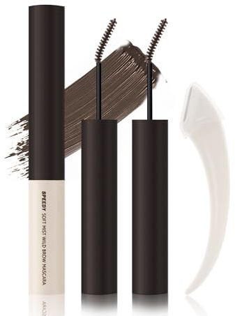 Getönte Augenbrauengel Wasserfest, 2Pcs Ultra-Fine Eyebrow Gel, Dunkelbraun | Natürliche Langanhaltende Eyebrow Mascara für Voluminös Brauen, Flüssig Augenbrauenfarbe Gel Makeup with Brow Tool für Frauen