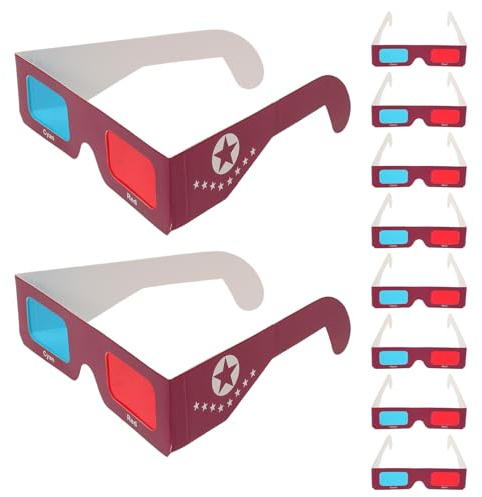 HOMSFOU 10pcs Cardboard Glasses for Movies Tv Retro Style Lens Design Science Projects Classroom Party