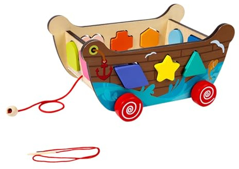 MagiDeal Juguete clasificador de Formas de Madera, ensartado de, Juego sensorial Interactivo de emparejamiento de Formas para niños y niñas de 3 años, con Geometría
