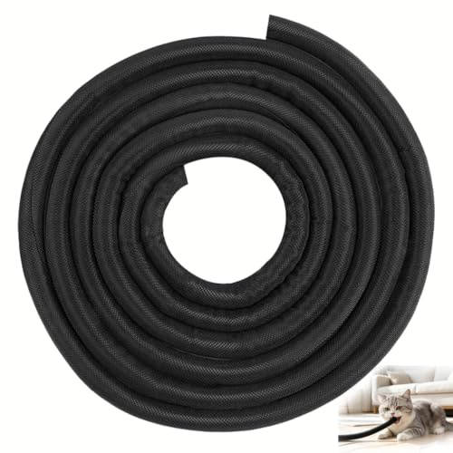 Protecteur Cordon Câbles Chien Chat Gaine Cache Fil Mastication Animaux Domestiques Lapin Manchon Gestion Tressé Auto-Fermant Extensible Auto-Enroulable Bureau Informatique Noir 3 Mètres 10mm