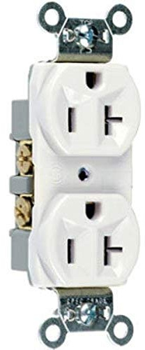 Legrand Pass & Seymour CRB5362WCC12 20 Amp Construction Specification Grade Duplex Receptacle Outlet, Back and Side Wire, White (1 Count)
