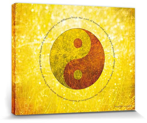 1art1 Inspiration Poster Himmel Und Erde, Wasser Und Feuer, Yin Und Yang Bilder Leinwand-Bild Auf Keilrahmen | XXL-Wandbild Poster Kunstdruck Als Leinwandbild 50x40 cm