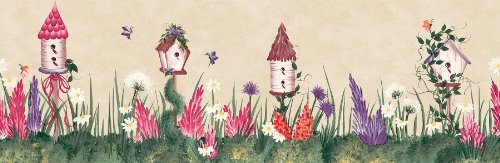 Brewster Martex 418B267 Wandbordüre für Küche, Schlafzimmer und Bad, Vogelhaus, 17 x 45 cm