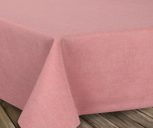 BEAUTEX Tischdecke Leinenoptik eckig 90x90 Rose abwaschbar | fleckenabweisend, bügelfrei, pflegeleicht, Lotuseffekt, viele Größen & Farben, für Küche, Esszimmer, Balkon & Garten