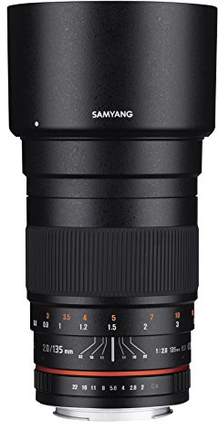 Samyang 135 mm f/2.0 ED UMC Teleobjektiv für Canon EF Digital SLR Kameras