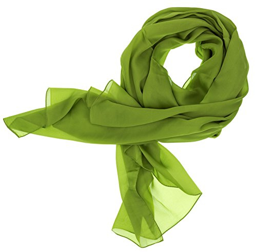 DOLCE ABBRACCIO by RiemTEX ® Sciarpa da donna Lady Sunshine foulard in seta con alto contenuto di seta Pashmina Stola, foulard da donna, elegante, verde mela, XX-Large