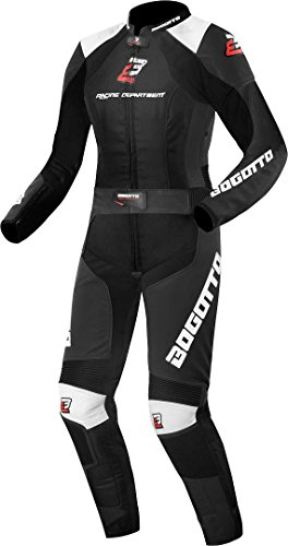 Bogotto Losail 2-Teiler Damen Motorrad Lederkombi, schwarz/weiß, 36