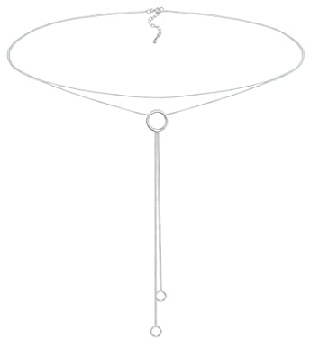 Elli Halskette Damen Choker Y-Kette Layer Look Kreis Geo 925 Silber