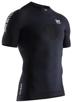 X-Bionic Invent 4.0 Lauf-Kompressions-Jersey-T-Shirt mit kurzen Ärmeln Schwarz Mann Grösse L